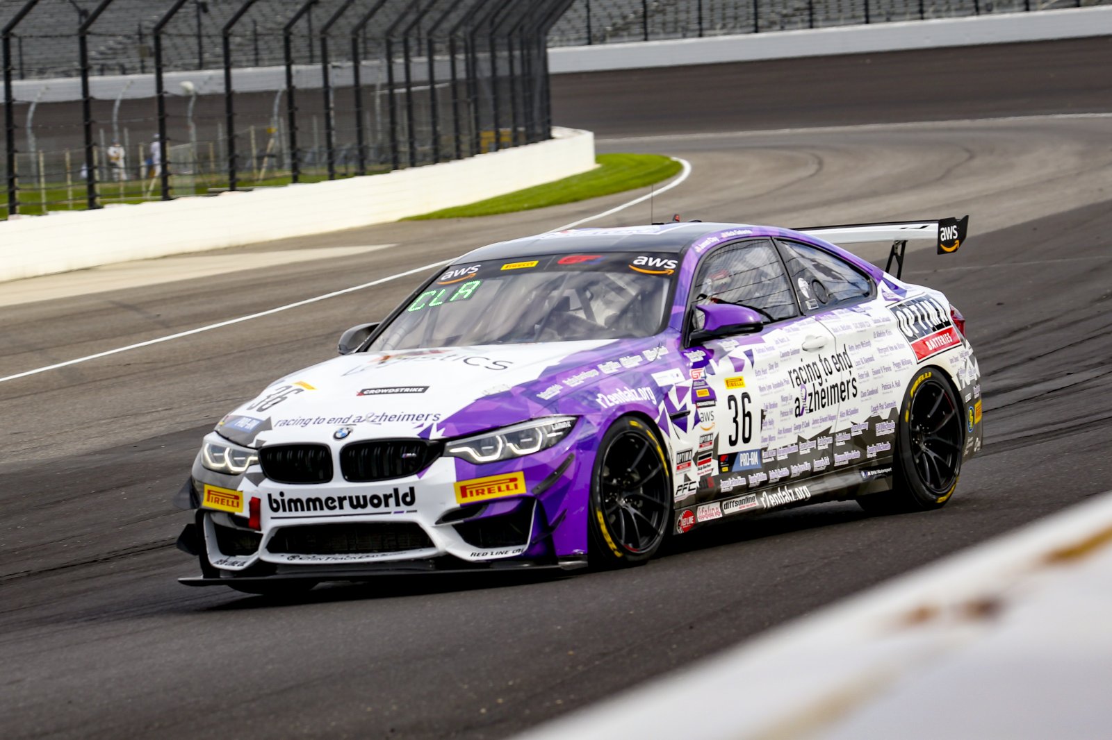 #36 BMW M4 GT4 of James Clay and Nick Galante, BimmerWorld Racing, Pro-Am, Pirelli GT4 America, SRO, Indianapolis Motor Speedway, Indianapolis, IN, USA, October 2021
 | Brian Cleary/SRO