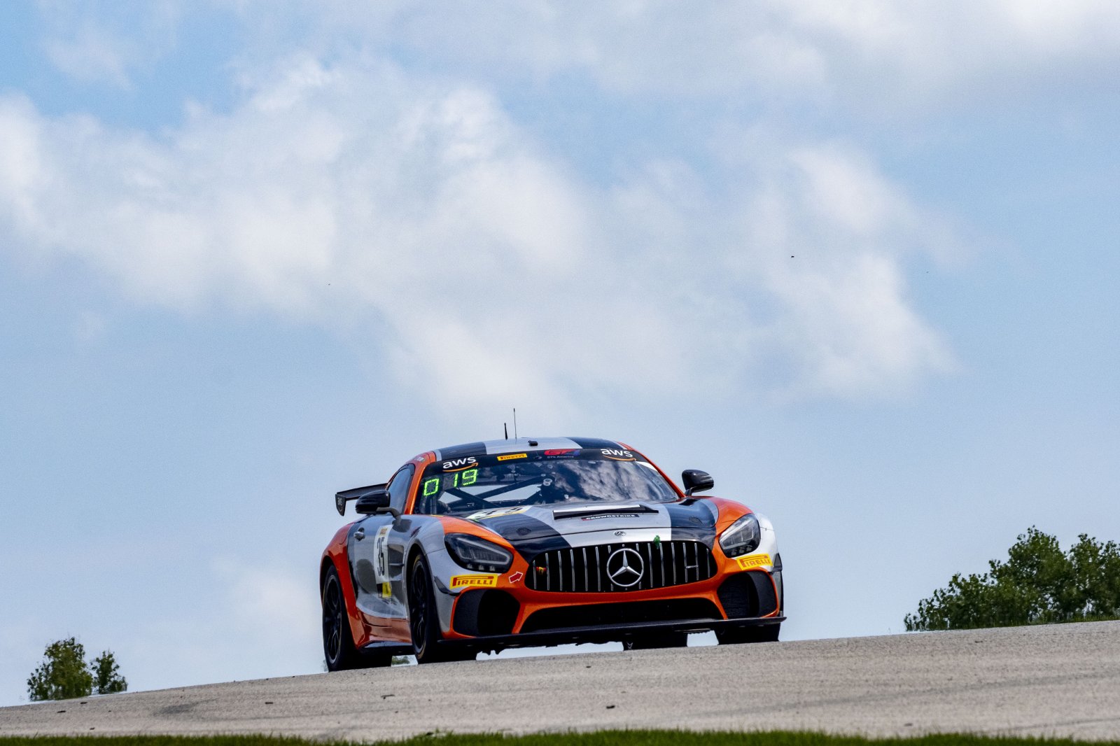 #35 Mercedes-AMG GT4 of Josh Hurley and Manny Franco, Conquest Racing, GT4 America, Silver, SRO America, Road America, Elkhart Lake, WI, August 2022
 | Brian Cleary/SRO