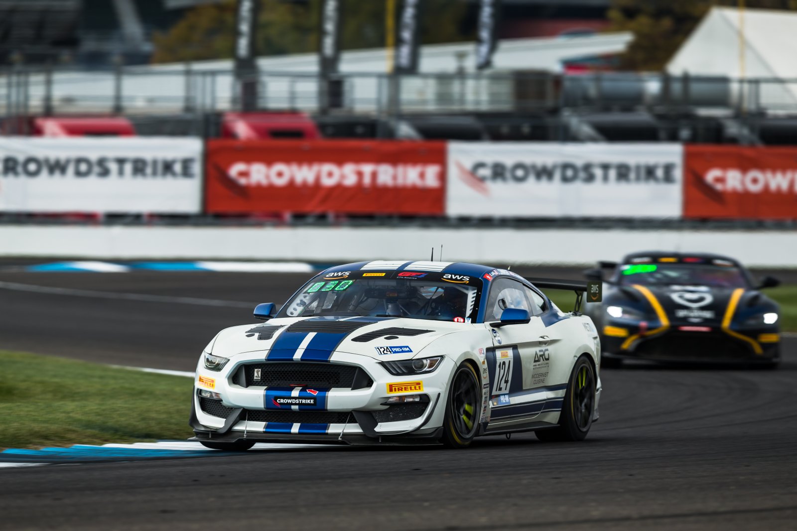 #124 Ford Mustang GT4 of Edgar Lau and Mike Skeen, ARG/Rotek Racing, GT4 America, Pro-Am, SRO America, Indianapolis Motor Speedway, Indianapolis, Indiana, Oct 2022.
 | Fabian Lagunas/SRO        