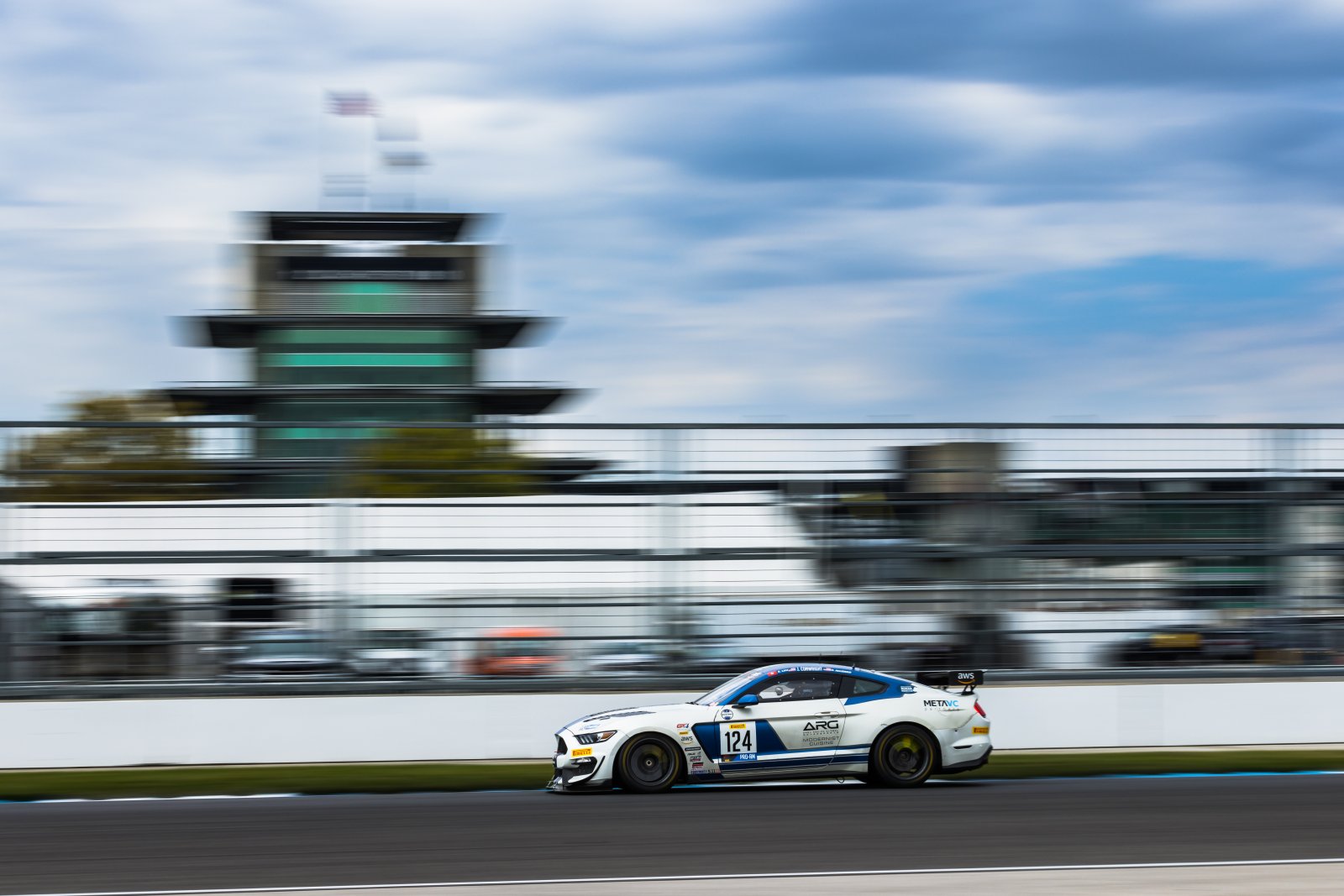 #124 Ford Mustang GT4 of Edgar Lau and Mike Skeen, ARG/Rotek Racing, GT4 America, Pro-Am, SRO America, Indianapolis Motor Speedway, Indianapolis, Indiana, Oct 2022.
 | Fabian Lagunas/SRO        