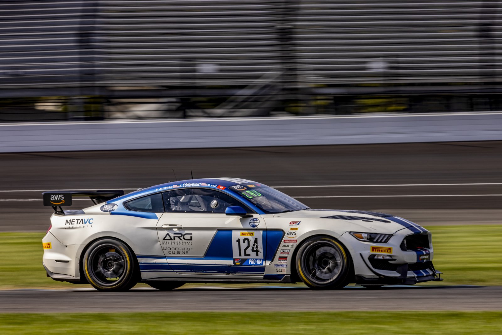 #124 Ford Mustang GT4 of Edgar Lau and Jaden Conwright, ARG/Rotek Racing, GT4 America, Pro-Am, SRO America, Indianapolis Motor Speedway, Indianapolis, Indiana, Oct 2022.
 | Regis Lefebure/SRO