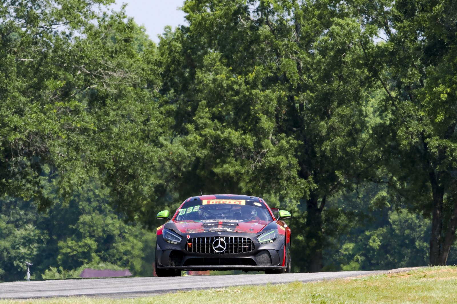 #89 Mercedes-AMG GT4 of Thomas Johnson and Michael Auriemma, RENNtech Motorsports, Pirelli GT4 America, Am, SRO America, VIRginia International Raceway, Alton VA, June 2023.
