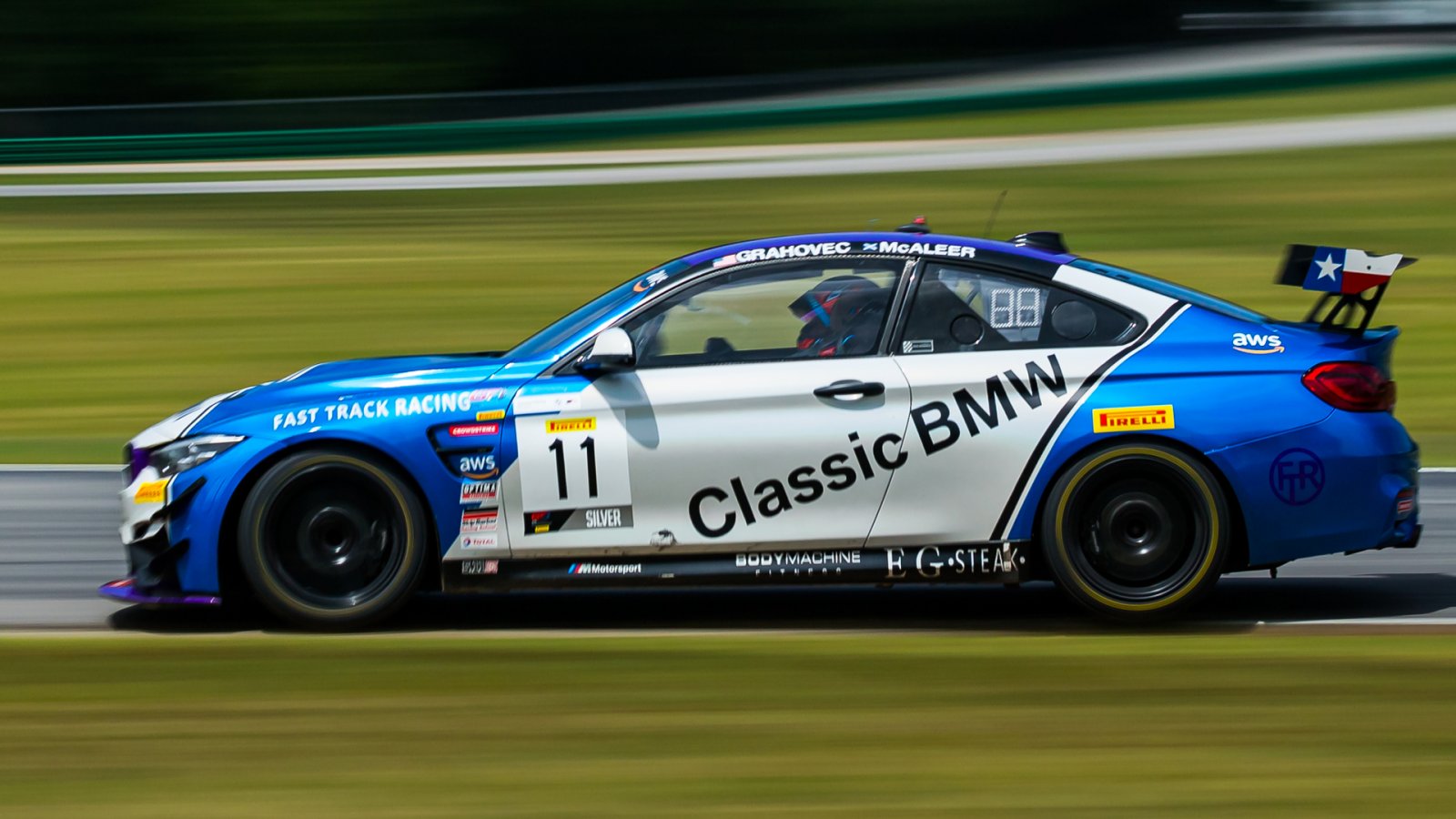 Toby Grahovec & Stevan McAleer Win Pirelli GT4 America SprintX Silver Class Sunday in #11 Fast Track Racing/Classic BMW BMW M4 