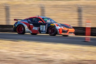#37 Porsche Cayman CS MR of Charlie Belluardo and Jan Heylen, RS1, GT4 SprintX Pro-Am, 2020 SRO Motorsports Group - Sonoma Raceway, Sonoma CA
 | Brian Cleary                                             
