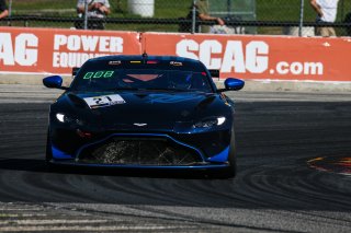 #21 Aston Martin Vantage GT4 of Michael Dinan and Robby Foley, Flying Lizard Motorsports, GT4 SprintX Pro-Am, SRO America, Road America, Elkhart Lake, WI, August 2020.
 | Sarah Weeks/SRO             