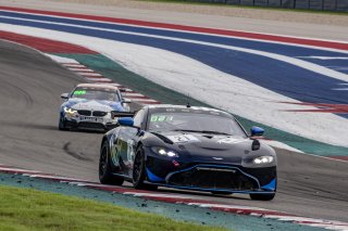 #21 Aston Martin Vantage GT4 of Michael Dinan and Robby Foley, Flying Lizard Motorsports, GT4 SprintX Pro-Am, SRO America, Circuit of the Americas, Austin TX, September 2020.
 | Brian Cleary/SRO