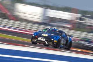 #2 Porsche 718 Cayman GT4 of Jason Bell and Andrew Davis, GMG Racing, GT4 SprintX Pro-Am, SRO America, Circuit of the Americas, Austin TX, September 2020.
 | Brian Cleary/SRO