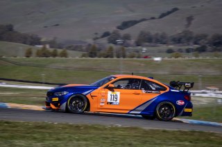 #119 BMW M4 GT4 of Sean Quinlan and Gregory Liefooghe, Stephen Cameron Racing, Pro-Am, Pirelli GT4 America, SRO America Sonoma Raceway, Sonoma, CA, March 2021.   | 2021 Regis Lefebure                                       