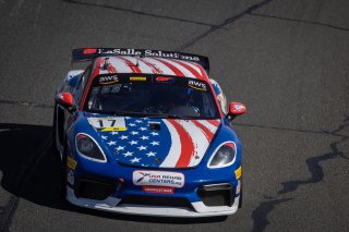 #17 Porsche 718 Cayman GT4 CLUBSPORT MR of James Rappaport and Robert Orcutt, TRG-The Racers Group, Am, Pirelli GT4 America, Pirelli GT4 America, SRO America Sonoma Raceway, Sonoma, CA, March 2021.   | 2021 Regis Lefebure                                       