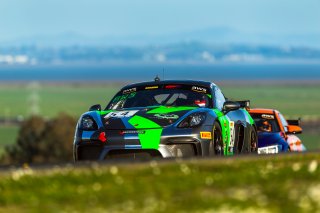 #54 Porsche Cayman GT4 CLUBSPORT-MR of Tim Pappas and Jeroen Bleekemolen, Black Swan Racing, Pro-Am, Pirelli GT4 America, SRO America Sonoma Raceway, Sonoma, CA, March 2021.   | Fabian Lagunas 2021