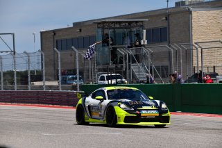 #47 Porsche 718 Cayman GT4 CS MR of Matt Travis and Jason Hart, NOLASPORT, Pro-Am, Pirelli GT4 America, SRO America, Circuit of the Americas, Austin, Texas, April May 2021. | SRO Motorsports Group