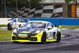 #47 Porsche 718 Cayman GT4 CLUBSPORT MR of Matt Travis and Jason Hart, NOLASPORT, Pro-Am, Pirelli GT4 America, SRO America, Sebring International Raceway, Sebring, FL, September 2021.
 | Brian Cleary/SRO