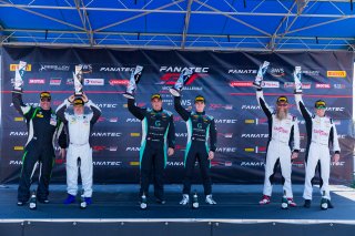 Race 1 Podium, Pirelli GT4 America, SRO America, VIRginia International Raceway, Alton, VA, June 2021. | Fabian Lagunas/SRO