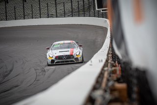 #35 Mercedes-AMG GT4 of Michai Stephens and Colin Mullan, Conquest Racing West, Silver, Pirelli GT4 America, SRO, Indianapolis Motor Speedway, Indianapolis, IN, USA, October 2021 | SRO Motorsports Group