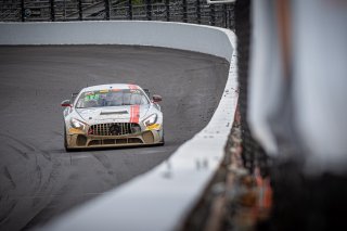 #35 Mercedes-AMG GT4 of Michai Stephens and Colin Mullan, Conquest Racing West, Silver, Pirelli GT4 America, SRO, Indianapolis Motor Speedway, Indianapolis, IN, USA, October 2021 | SRO Motorsports Group