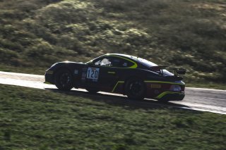 #120 Porsche 718 Cayman GT4 CLUBSPORT MR P of Adam Adelson and Elliott Skeer, Premier Racing, GT4 America, Pro-Am, SRO America, Sonoma Raceway, Sonoma, CA, April  2022.
 | Brian Cleary/SRO