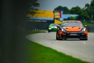 #19 Porsche 718 Cayman GT4 RS Clubsport of Alain Staid and Thomas Merrill, NOLASPORT, GT4 America, Pro-Am, SRO America, Road America, Elkhart Lake, Wisconsin, August 2022.
 | Fred Hardy | SRO