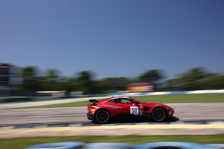 #50 Aston Martin Vantage AMR GT4 of Ross Chouest and Aaron Povoledo, Chouest Povoledo racing, GT4 America, Pro-Am, SRO America, Sebring Int’l Raceway, Sebring Florida, September 2022
 | Regis Lefebure/SRO