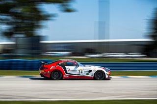 #34 Mercedes-AMG GT4 of Gavin Sanders and Michai Stephens, Conquest Racing/WF Motorsports, GT4 America, Silver, SRO America, Sebring International Raceway, Sebring, FL, September 2022.
 | SRO Motorsports Group
