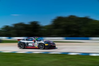 #83 Porsche718 Cayman GT4 RS Clubsport of Juan Martinez and Nelson Calle, RS1, GT4 America, Am, SRO America, Sebring International Raceway, Sebring, FL, September 2022.
 | SRO Motorsports Group