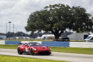 #50 Aston Martin Vantage AMR GT4 of Ross Chouest and Aaron Povoledo, Chouest Povoledo racing, GT4 America, Pro-Am, SRO America, Sebring International Raceway, Sebring, FL, September 2022.
 | Brian Cleary/SRO