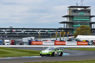 #18 Porsche 718 Cayman GT4 RS Clubsport of Eric Filgueiras and Steven McAleer, RS1, GT4 America, Pro-Am, SRO America, Indianapolis Motor Speedway, Indianapolis, Indiana, Oct 2022.
 | Fabian Lagunas/SRO        