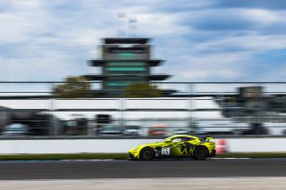 #55 Aston Martin Vantage AMR GT4 GT4 of Moisey Uretsky and Justin Piscitell, Accelerating Performance, GT4 America, Pro-Am, SRO America, Indianapolis Motor Speedway, Indianapolis, Indiana, Oct 2022.
 | Fabian Lagunas/SRO        