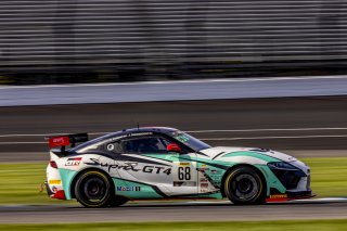 #68 Toyota GR Supra GT4 of Kevin Conway and John Geesbreght, Smooge Racing, GT4 America, Silver, SRO America, Indianapolis Motor Speedway, Indianapolis, Indiana, Oct 2022.
 | Regis Lefebure/SRO