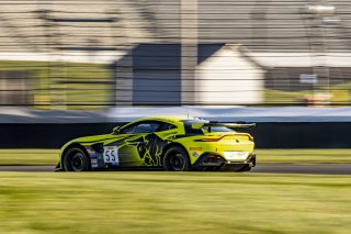 #55 Aston Martin Vantage AMR GT4 GT4 of Moisey Uretsky and Justin Piscitell, Accelerating Performance, GT4 America, Pro-Am, SRO America, Indianapolis Motor Speedway, Indianapolis, Indiana, Oct 2022.
 | Regis Lefebure/SRO