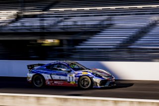 #17 Porsche 718 Cayman GT4 RS Clubsport of Dr. James Rappaport and Todd Hetherington, The Racers Group, GT4 America, Am, SRO America, Indianapolis Motor Speedway, Indianapolis, Indiana, Oct 2022.
 | Regis Lefebure/SRO