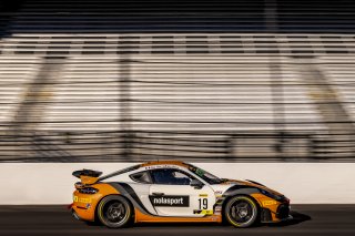 #19 Porsche 718 Cayman GT4 RS Clubsport of Alain Staid and Kris Wilson, NOLASPORT, GT4 America, Pro-Am, SRO America, Indianapolis Motor Speedway, Indianapolis, Indiana, Oct 2022.
 | Regis Lefebure/SRO