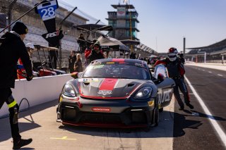 #83 Porsche718 Cayman GT4 RS Clubsport of Juan Martinez and Nelson Calle, RS1, GT4 America, Am, SRO America, Indianapolis Motor Speedway, Indianapolis, Indiana, Oct 2022.
 | Regis Lefebure/SRO    