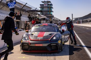 #83 Porsche718 Cayman GT4 RS Clubsport of Juan Martinez and Nelson Calle, RS1, GT4 America, Am, SRO America, Indianapolis Motor Speedway, Indianapolis, Indiana, Oct 2022.
 | Regis Lefebure/SRO    