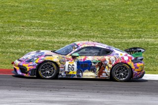 #66 Porsche 718 Cayman GT4 RS Clubsport of Derek DeBoer and Jason Alexandris, The Racers Group, GT4 America, Am, SRO America, New Orleans Motorsports Park, New Orleans, LA, May 2022.
 | Brian Cleary/SRO