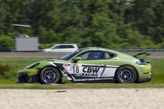#18 Porsche 718 Cayman GT4 RS Clubsport of Eric Filgueiras and Steven McAleer, RS1, GT4 America, Pro-Am, SRO America, New Orleans Motorsports Park, New Orleans, LA, May 2022.
 | Brian Cleary/SRO