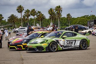 #18 Porsche 718 Cayman GT4 RS Clubsport of Eric Filgueiras and Steven McAleer, RS1, GT4 America, Pro-Am, SRO America, New Orleans Motorsports Park, New Orleans, LA, May 2022.
 | Brian Cleary/SRO