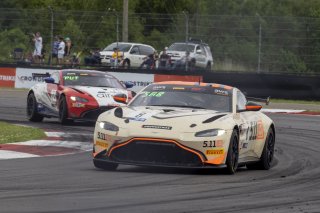 #8 Aston Martin Vantage AMR GT4 of Elias Sabo and Andy Lee, Flying Lizards Motorsports, GT4 America, Pro-Am, SRO America, New Orleans Motorsports Park, New Orleans, LA, May 2022.
 | Brian Cleary/SRO