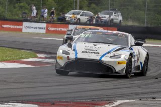 #2 Aston Martin Vantage AMR GT4 of Jason Bell and Andrew Davis, GMG Racing, GT4 America, Pro-Am, SRO America, New Orleans Motorsports Park, New Orleans, LA, May 2022.
 | Brian Cleary/SRO