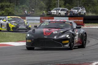 #50 Aston Martin Vantage AMR GT4 of Ross Chouest and Aaron Povoledo, Chouest Povoledo racing, GT4 America, Pro-Am, SRO America, New Orleans Motorsports Park, New Orleans, LA, May 2022.
 | Brian Cleary/SRO
