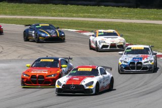 #34 Mercedes-AMG GT4 of Michai Stephens and Jesse Webb, Conquest Racing/WF Motorsports, Pirelli GT4 America, Silver, #51 BMW M4 GT4 of John Dubets and Zac Anderson, Auto Technic Racing, SRO America, NOLA Motorsports Park, New Orleans, LA, April 2023.
 | Brian Cleary/SRO