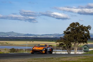 #8 Aston Martin Vantage AMR GT4 of Elias Sabo and Andy Lee, Flying Lizards Motorsports, Pirelli GT4 America, Pro-Am, SRO America, Sonoma Raceway, Sonoma, CA, April 2023.
 | Brian Cleary/SRO