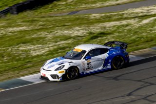 #96 Porsche 718 Cayman GT4 RS Clubsport of Chris Walsh and Dominic Starkweather, OGH/Valkyrie Velocity, Pirelli GT4 America, Silver, SRO America, Sonoma Raceway, Sonoma, CA, April 2023.
 | Brian Cleary/SRO