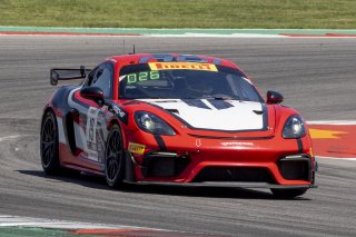 #19 Porsche 718 Cayman GT4 RS Clubsport of Francis Selldorff and Andrew Davis, ACI Motorsports, Pirelli GT4 America, Pro-Am, front three quarter shot, SRO America, Circuit of the Americas, Austin TX, May 2023.
 | Brian Cleary/SRO
