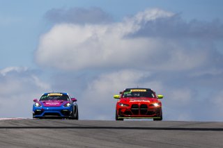 #52 Porsche 718 Cayman GT4 CLUBSPORT of David Peterman and Lee Carpentier, Auto Technic Racing, Pirelli GT4 America, Am, SRO America, Circuit of the Americas, Austin TX, May #51 BMW M4 GT4 of JCD Dubets and Zac Anderson, Silver, 2023.
 | Brian Cleary/SRO