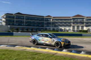 #438 BMW M4 GT4 of Robert Mau and Chris Allen, STR38 Motorsports, Pirelli GT4 America, Am, SRO America, Sebring International Raceway, Sebring, FL, September 2023.
 | Brian Cleary/SRO