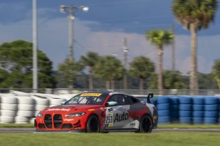 #253 BMW M4 GT4 of Rob Walker and Satakal Khalsa, Auto Technic Racing, Pirelli GT4 America, Am, SRO America, Sebring International Raceway, Sebring, FL, September 2023.
 | Brian Cleary/SRO