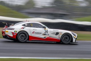 #34 Mercedes-AMG GT4 of Michai Stephens and Jesse Webb, Conquest Racing/WF Motorsports, Pirelli GT4 America, Silver, SRO America, Indianapolis Motor Speedway, Indianapolis, IN, October 2023.
 | Brian Cleary/SRO