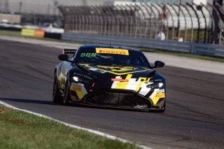 #2 Aston Martin Vantage AMR GT4 of Jason Bell and Michael Cooper, Flying Lizards Motorsports, Pirelli GT4 America, Pro-Am, SRO America, Indianapolis Motor Speedway, Indianapolis, IN, October 2023.
 | Brian Cleary/SRO