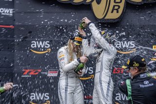 #26 Aston Martin Vantage AMR GT4 of Hannah Grisham and Riana O'Meara-Hunt, Heart of Racing Team, Pirelli GT4 America, Am, SRO America, Indianapolis Motor Speedway, Indianapolis, IN, October 2023.
 | Brian Cleary/SRO