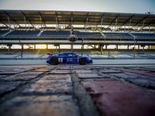 #8 Audi R8 LMS GT4 of Elias Sabo and Andy Lee, GMG Racing, GT4 SprintX Pro- Am, SRO, Indianapolis Motor Speedway, Indianapolis, IN, September 2020.
 | Brian Cleary/SRO